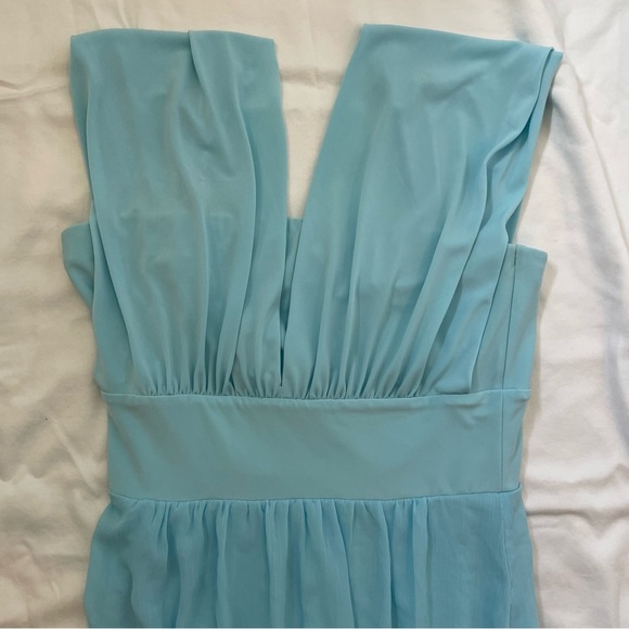 WHBM Genius Chiffon Convertible Caspian Gown SZ 4 Blue Maxi Dress - Picture 10 of 16